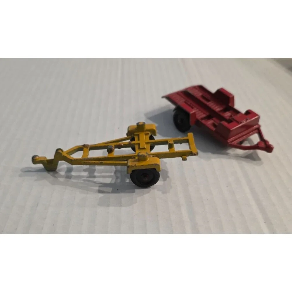 Tootsie Toys Diecast Trailers Vintage 1960s Yellow and Red Lot of 2 Made in USA